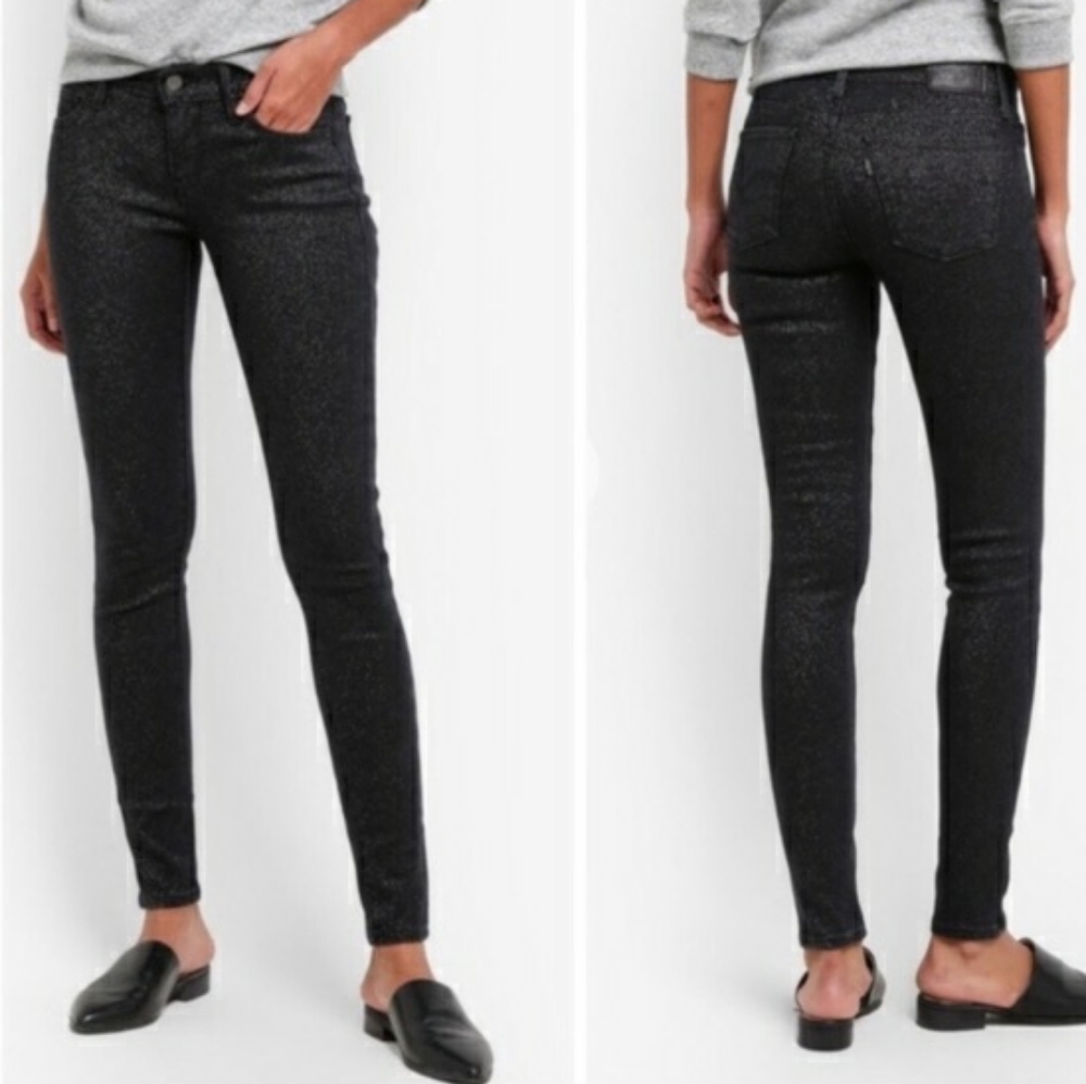 Levis 721 High-Rise Skinny Jeans 26x30 & Sparkle